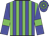 Blue and green stripes, blue sleeves, green armband, hooped cap