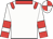 White, red epaulettes, collar, armbands and cuffs, quartered cap
