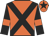 Orange, black cross belts, black sleeves, orange armbands, orange cap, black star