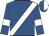 royal blue, white sash, white armlets, halved cap