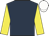 Dark blue, yellow sleeves, white cap