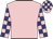 pink, pink and navy checked sleeves and cap