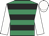 Emerald green, black hoops, white sleeves and cap