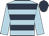 light blue, dark blue hoops, light blue sleeves, dark blue cap