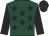 Dark green, black stars, black sleeves, black cap, dark green stars