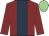 Maroon, dark blue stripe, light green cap