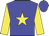 Blue body, yellow star, yellow arms, blue cap