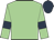 light green, dark blue armlets on sleeves, dark blue cap