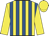 Yellow & royal blue stripes, yellow sleeves & cap