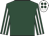 Dark green, white striped sleeves, white cap, dark green spots