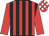 Red & black stripes, red sleeves, red & white check cap