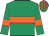 Emerald green, orange hoop & armlet, striped cap