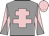 Grey, pink cross of lorraine, diabolo on sleeves, pink cap