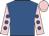 Royal blue, pink sleeves, royal blue spots, pink cap