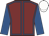 Maroon, royal blue seams and sleeves, white cap