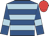 Royal blue, light blue hoops and armlets, red cap