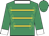 Emerald green, gold braids, white collar & cuffs, emerald green cap,