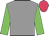 Grey, green sleeves, cerise cap