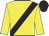 Yellow, black sash, black cap