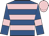 Royal blue, pink hoops, armlets and cap