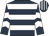 Dark blue, white hoops, chevrons on sleeves, striped cap