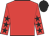 Red, black stars on sleeves, black cap