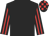 Black, red striped sleeves, check cap