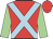 Red, light blue cross belts, light green sleeves