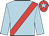 Light blue, red sash, red cap, light blue star
