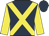 Dark blue, yellow cross sashes & sleeves, dark blue cap