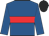 Royal blue, red hoop, royal blue sleeves, black cap