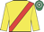 Yellow, red sash, emerald green & white hooped cap