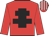 Red, black cross of lorraine, red & white striped cap
