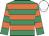 Emerald green & orange hooped, white cap