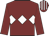 Maroon, white triple diamond, striped cap