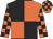 Orange & black quartered, check sleeves & cap
