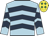 Light blue & dark blue chevrons, yellow cap, emerald green diamonds