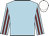Light blue, maroon striped sleeves, white cap