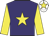 Purple, yellow star & sleeves, white cap, yellow star
