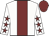White, maroon panel, maroon stars on sleeves, maroon cap