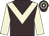 Brown, beige chevron and sleeves, hooped cap