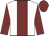 White, maroon stripe, sleeves and cap