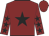 Maroon, black star, maroon sleeves, black stars