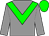 grey, green chevron and cap