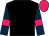 Hooped rose and dark blue, rose armlets, dark blue sleeves, rose cap