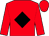 Red, black diamond, red sleeves and cap