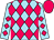 Sky blue and cerise diamonds, cerise cap