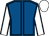 Royal blue, dark blue seams, white sleeves, dark blue seams, white cap