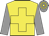 Mustard, mustard hollow cross, grey sleeves, hooped cap