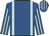 Royal blue, sky blue braces, striped sleeves and cap